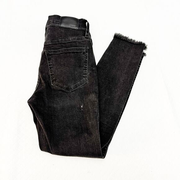 Madewell 10" High-Rise Skinny Button Fly Charcoal Denim Jeans Size 25P - Picture 10 of 10